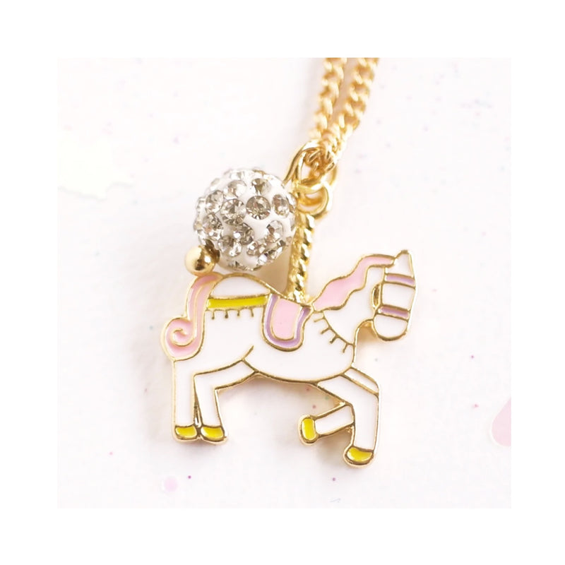 Necklace Unicorn Carousel Silver