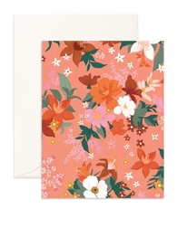 Card Blank Bohemia Peach Florals