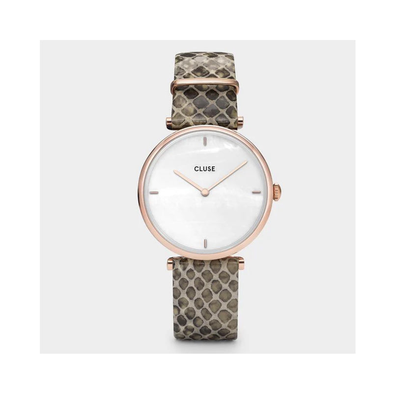 Watch Triomphe Rose Gold - White Pearl/Soft Almond Python