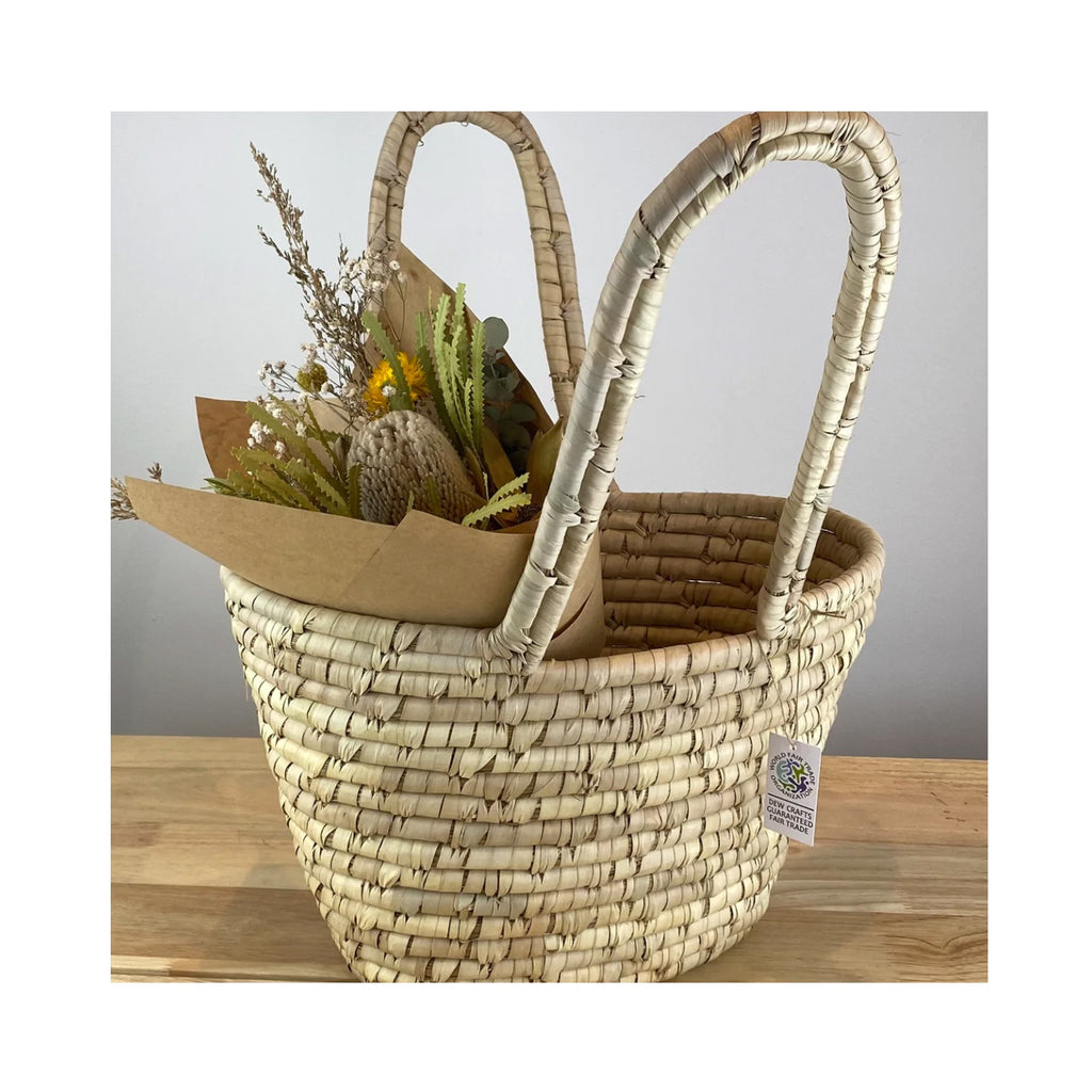 Basket Palm Leaf French Market Bag