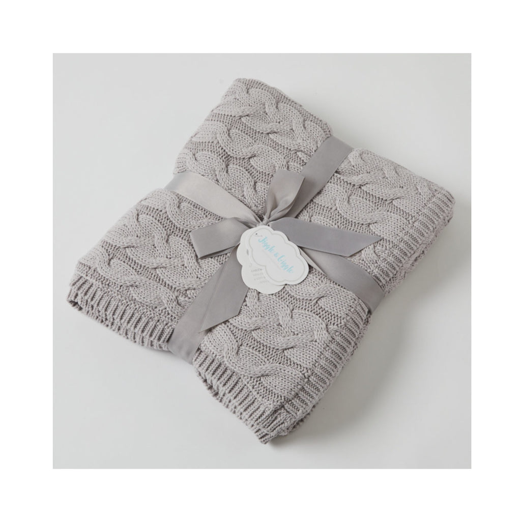 Baby Blanket Aurora Cable Knit - Silver
