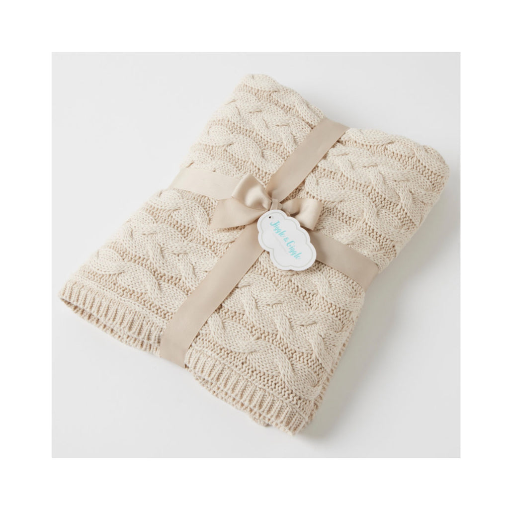 Baby Blanket aurora Cable Knit - Oatmeal