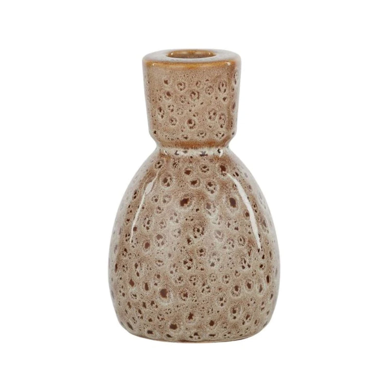 Candle Holder Brindle Ceramic - Cocoa Small