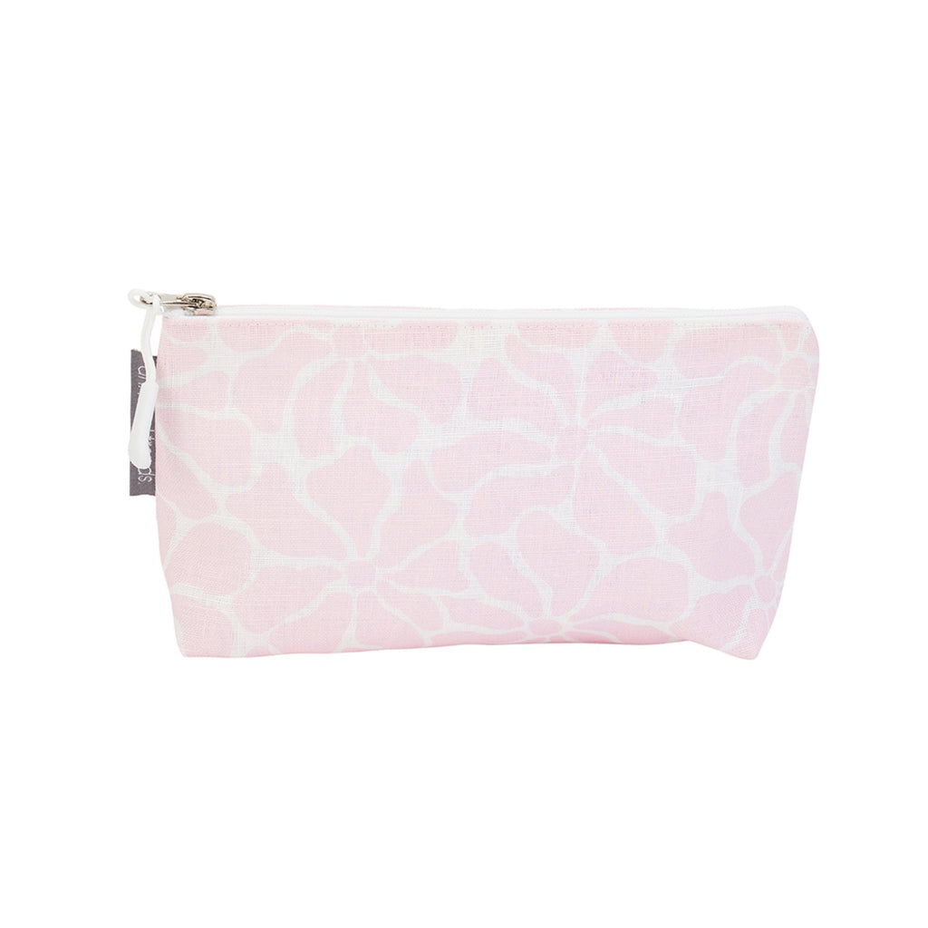 Cosmetic Bag Linen Small - Pink Petal Floral