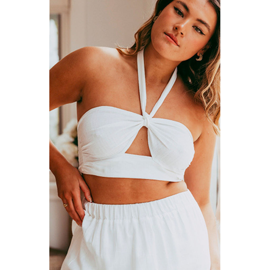 Top Bliss Crop - White
