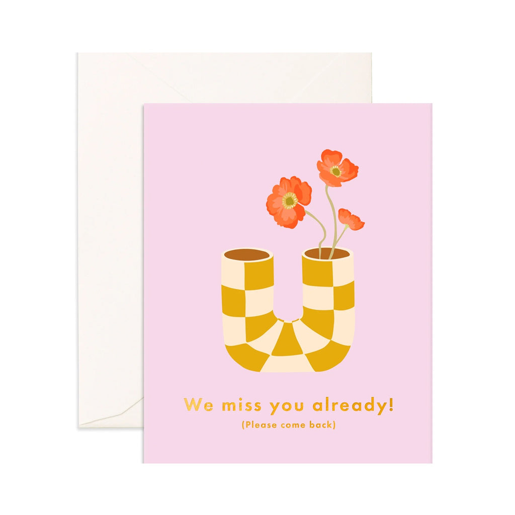 Card Miss You Already Vase