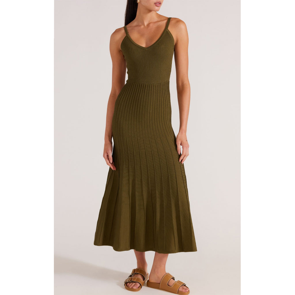 Dress Knit Midi Anica - Olive