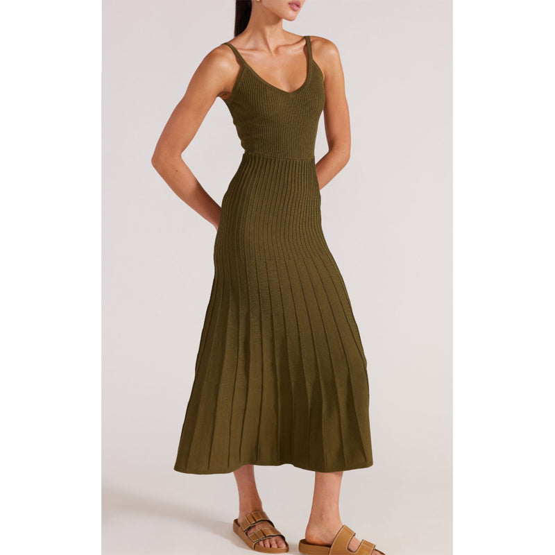 Dress Knit Midi Anica - Olive