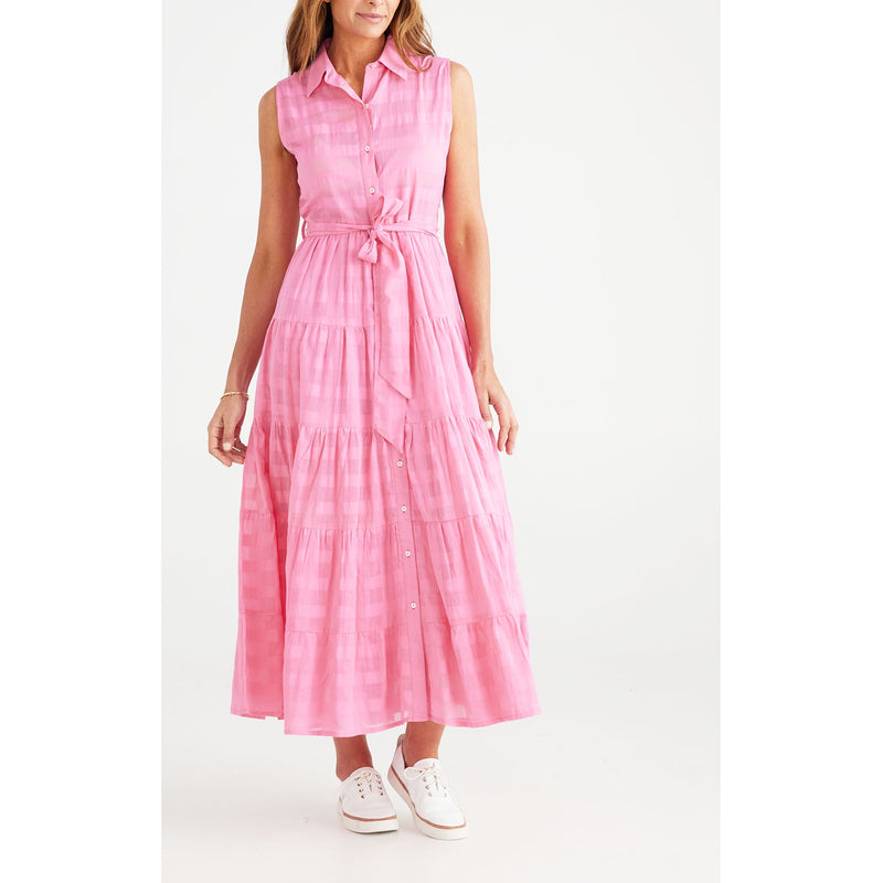 Dress Poppy Maxi - Pink Window Check