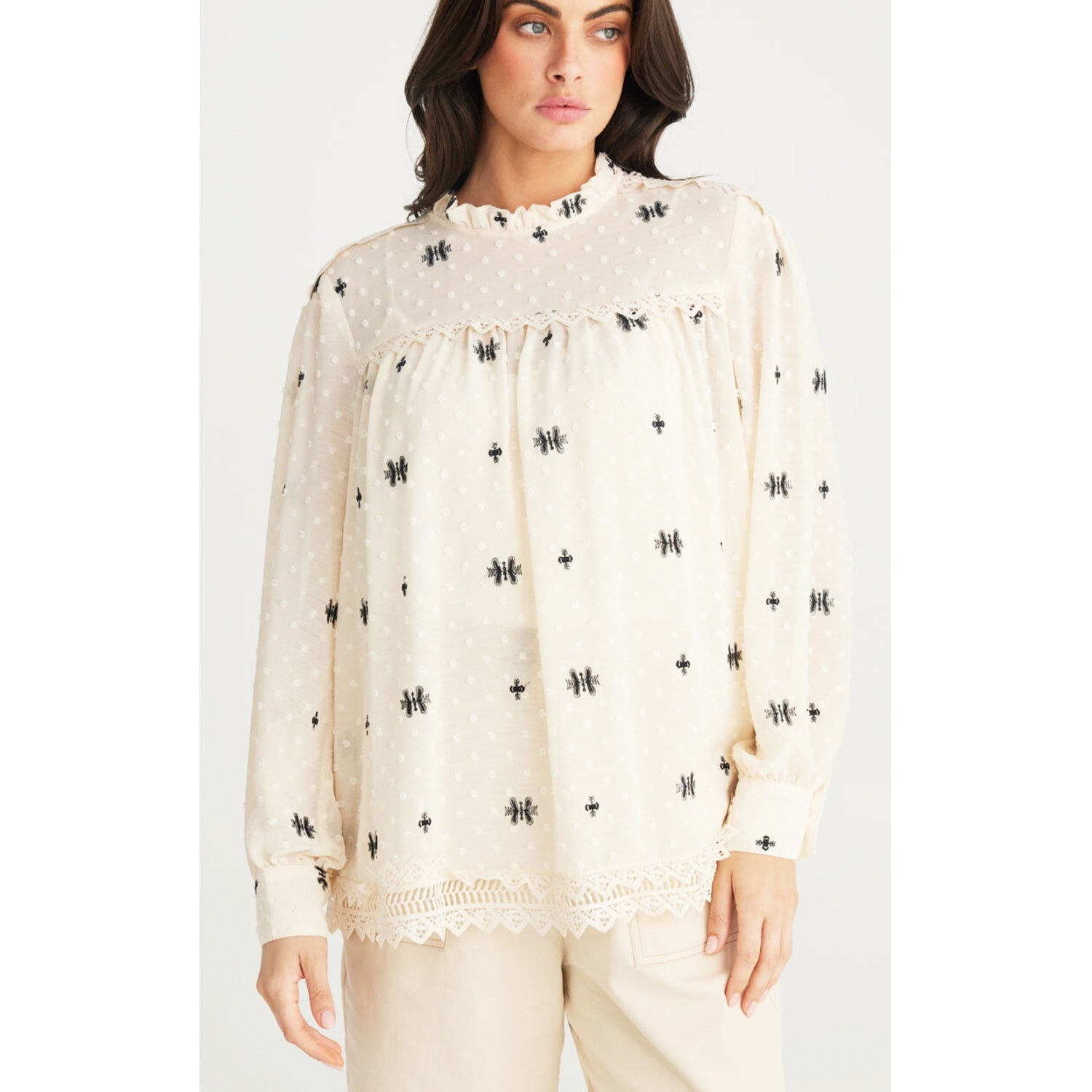 Top Ellidy Blouse - Ecru