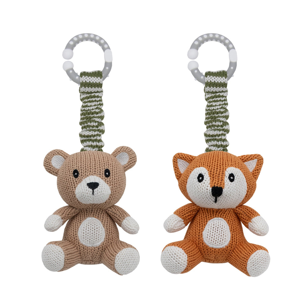 Stroller Toy Two Pack - Bear & Fox