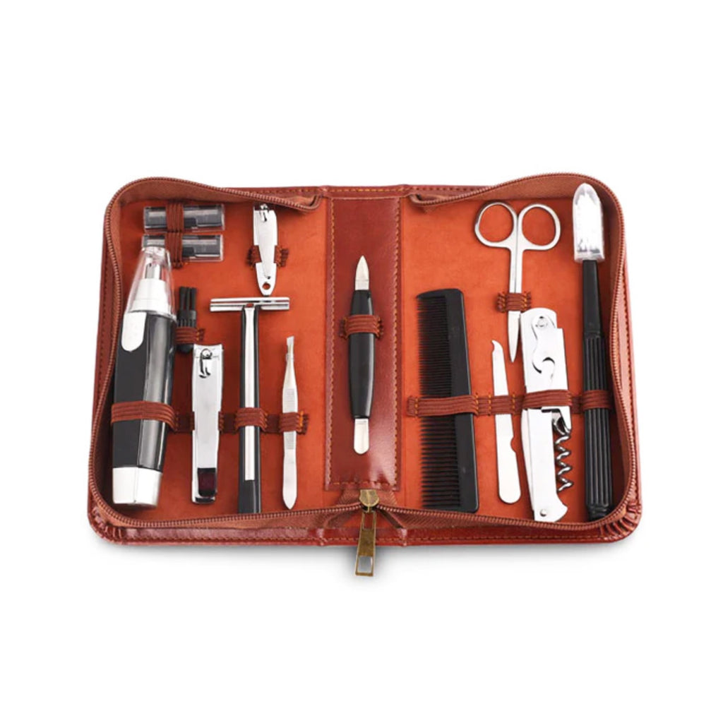 Men's Grooming Kit 12 Pieces in Zipper Bag