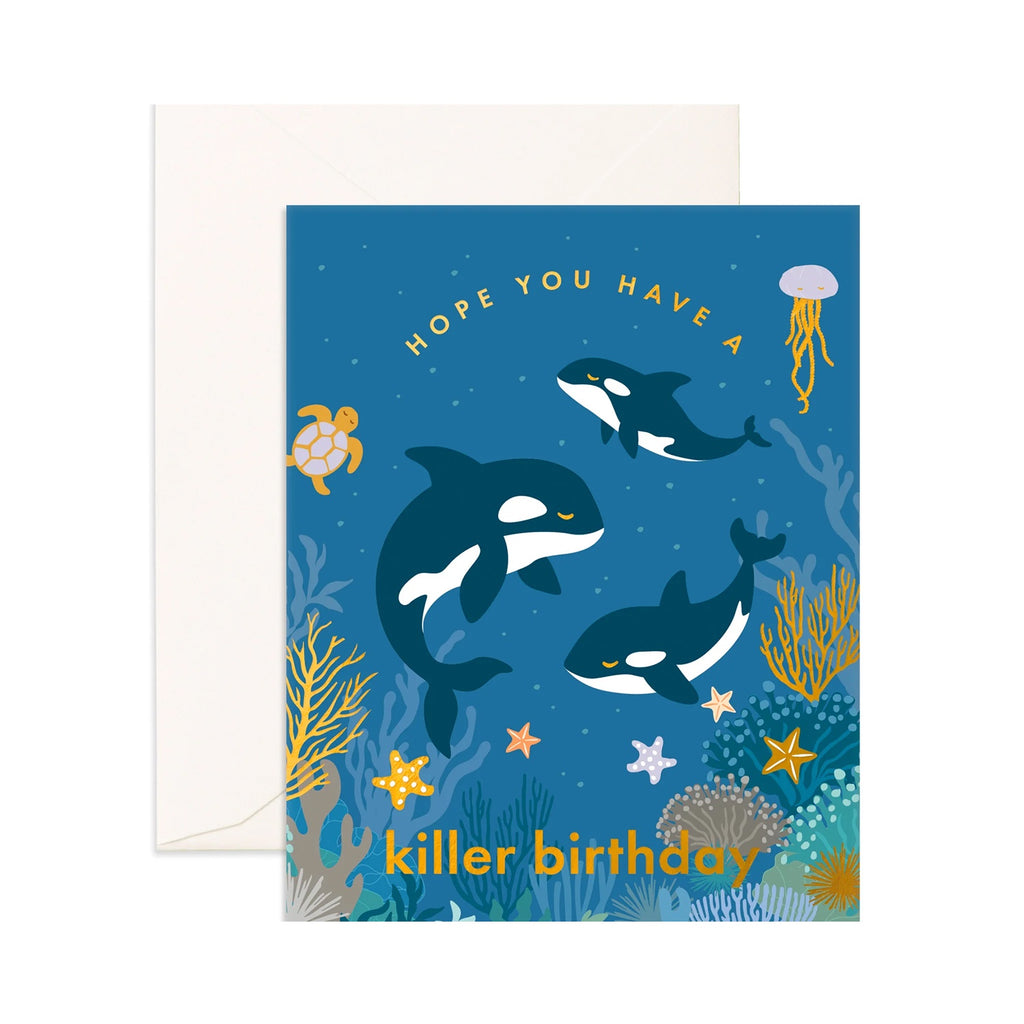 Card Birthday Killer Whale