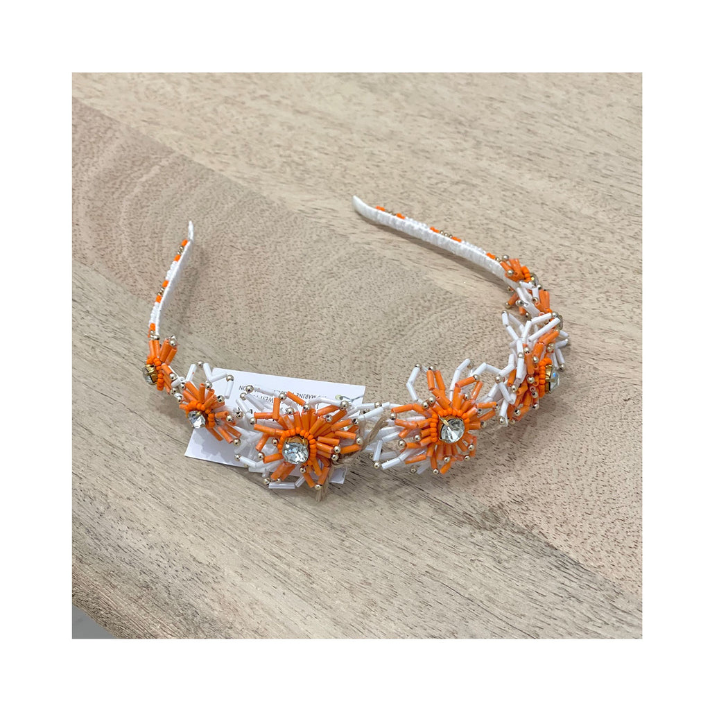 Headband Lizbeth - Orange & White
