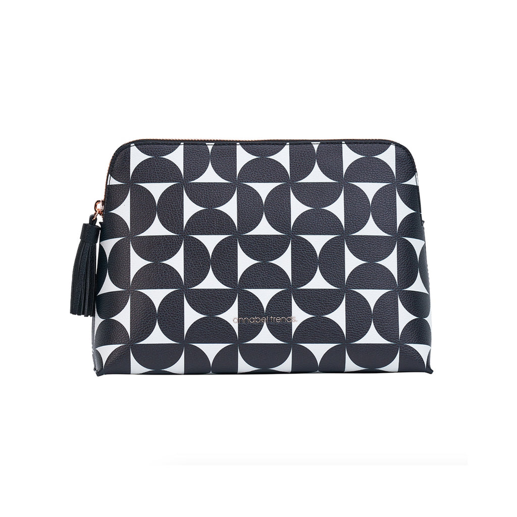 Vanity Bag Large - Black & White Geometric