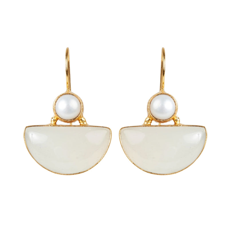 Earring Lustre Stone - Pearl