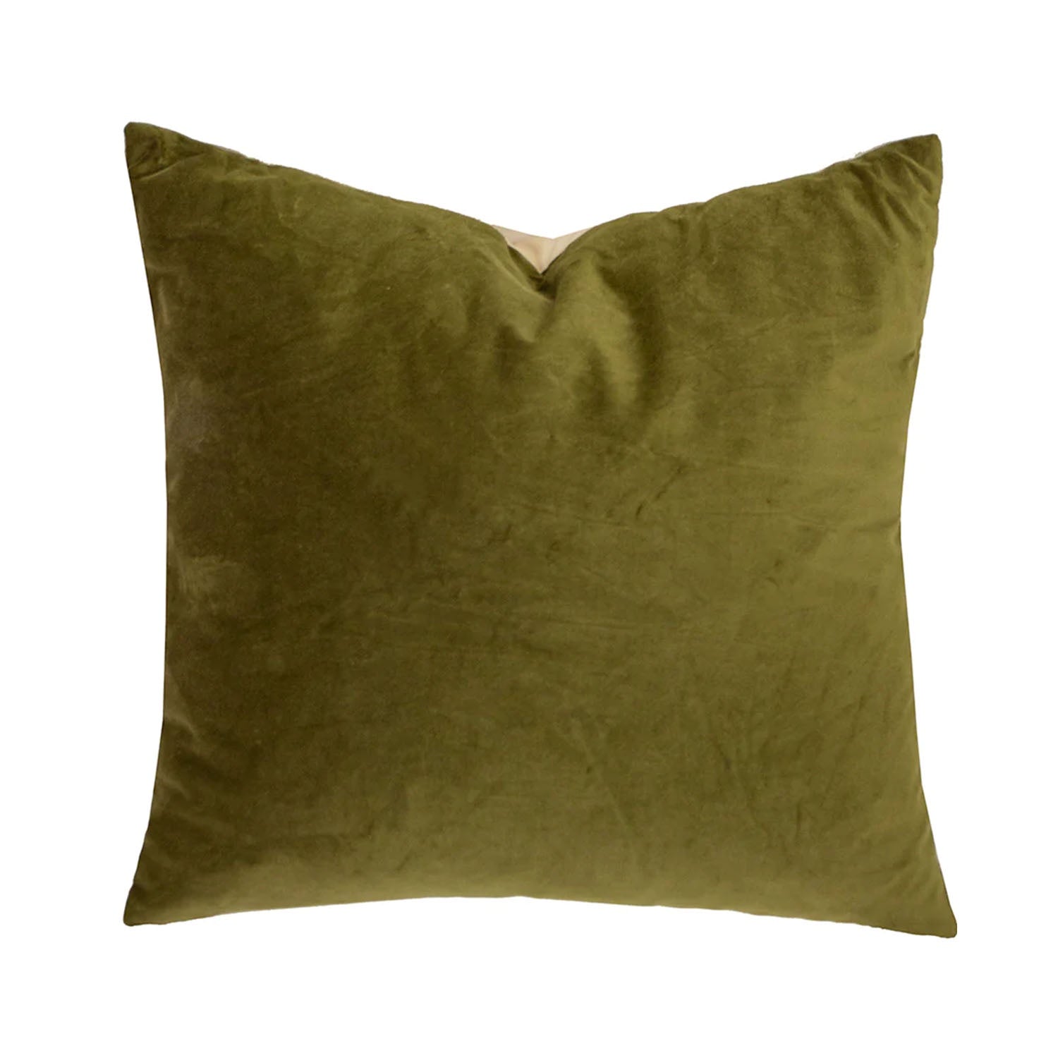 Velvet Square Cushion - Olive