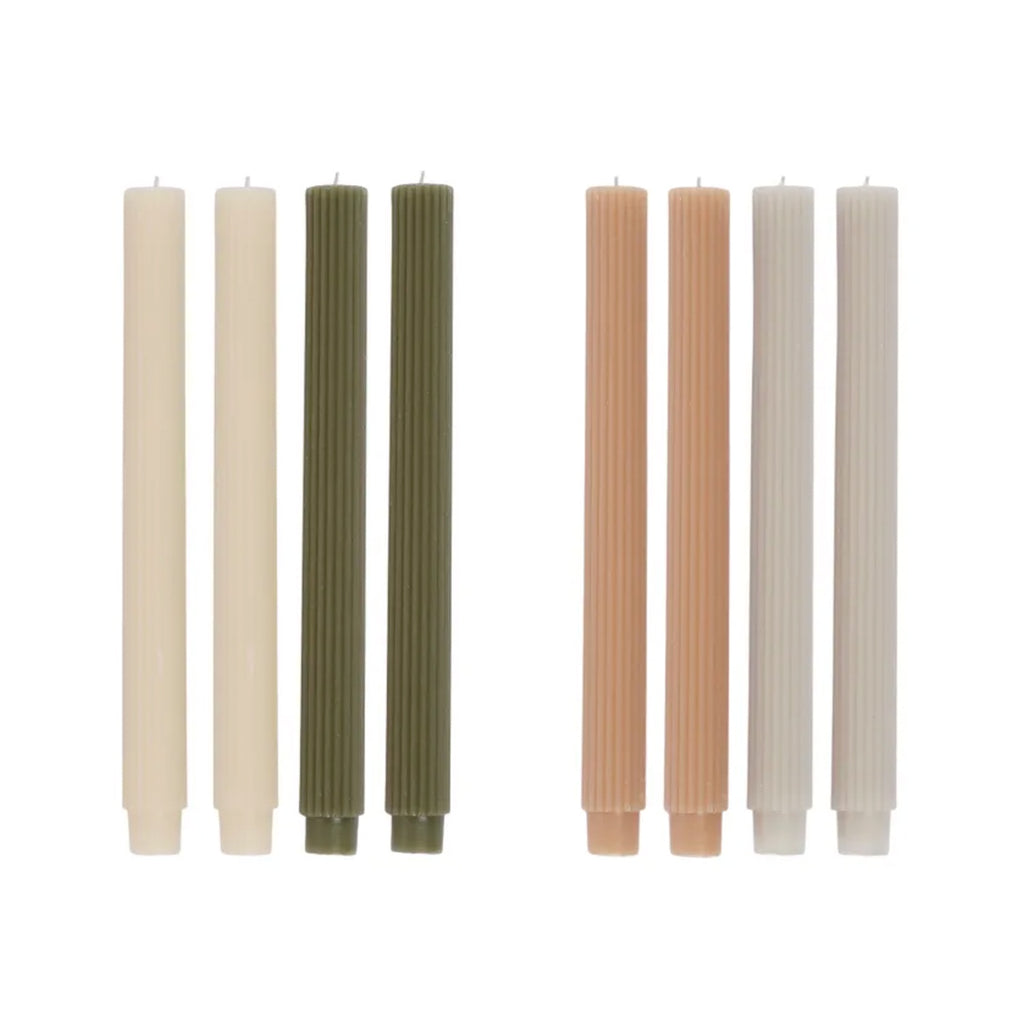 Candle Ribbed Set of 4 - Earth Tone