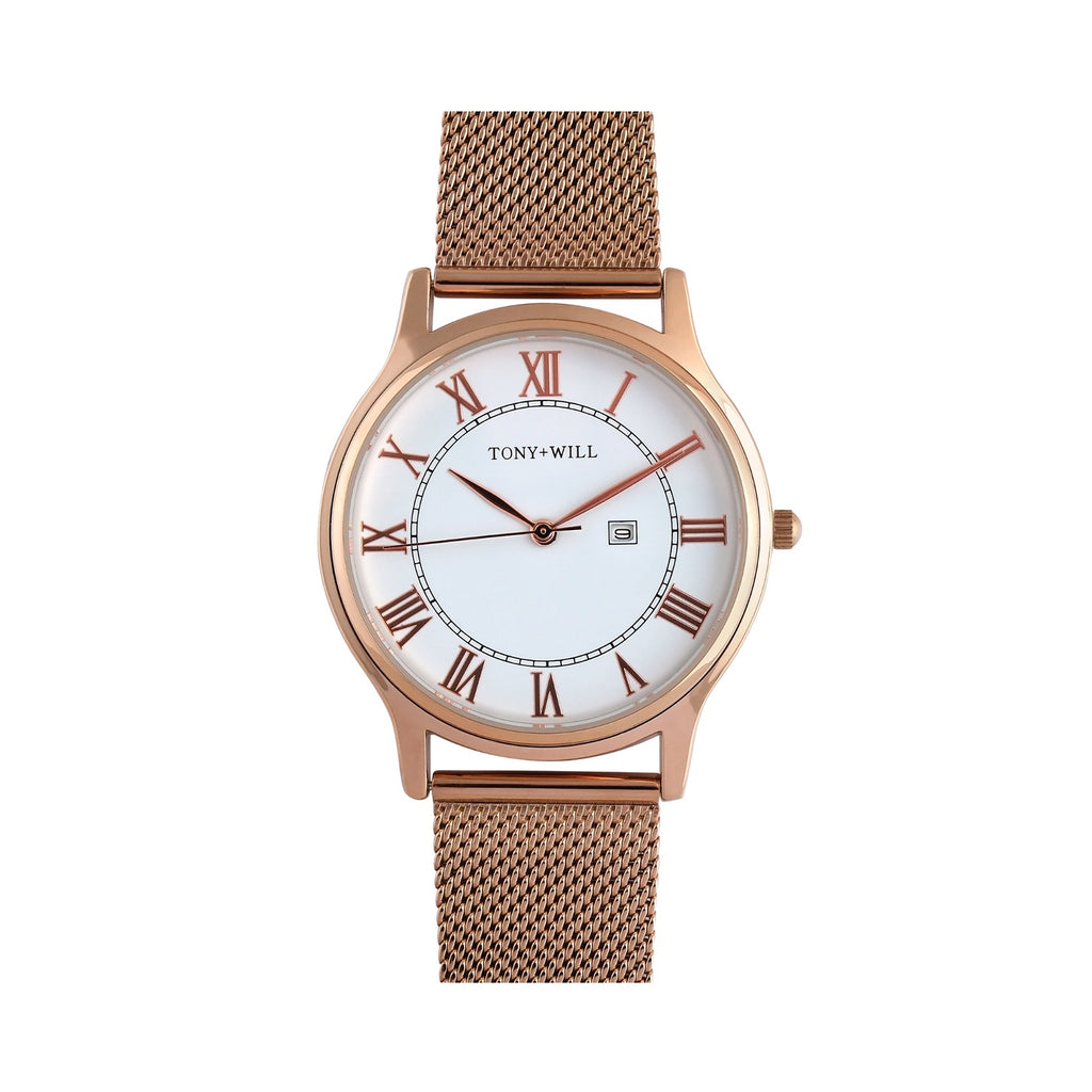Watch Galaxy Leather - Rose Gold White Pink