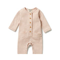 Growsuit Slouch Organic Stripe Rib - Rose