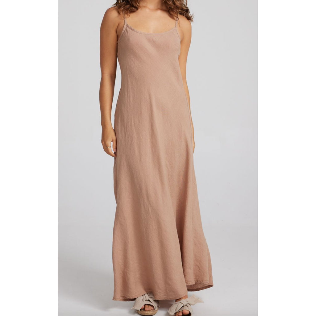 Dress Claro Maxi - Saddle Brown Linen