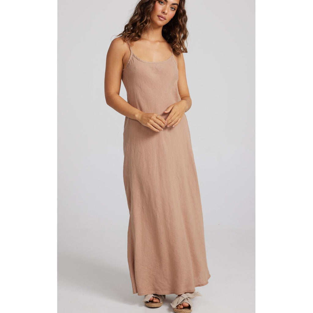 Dress Claro Maxi - Saddle Brown Linen