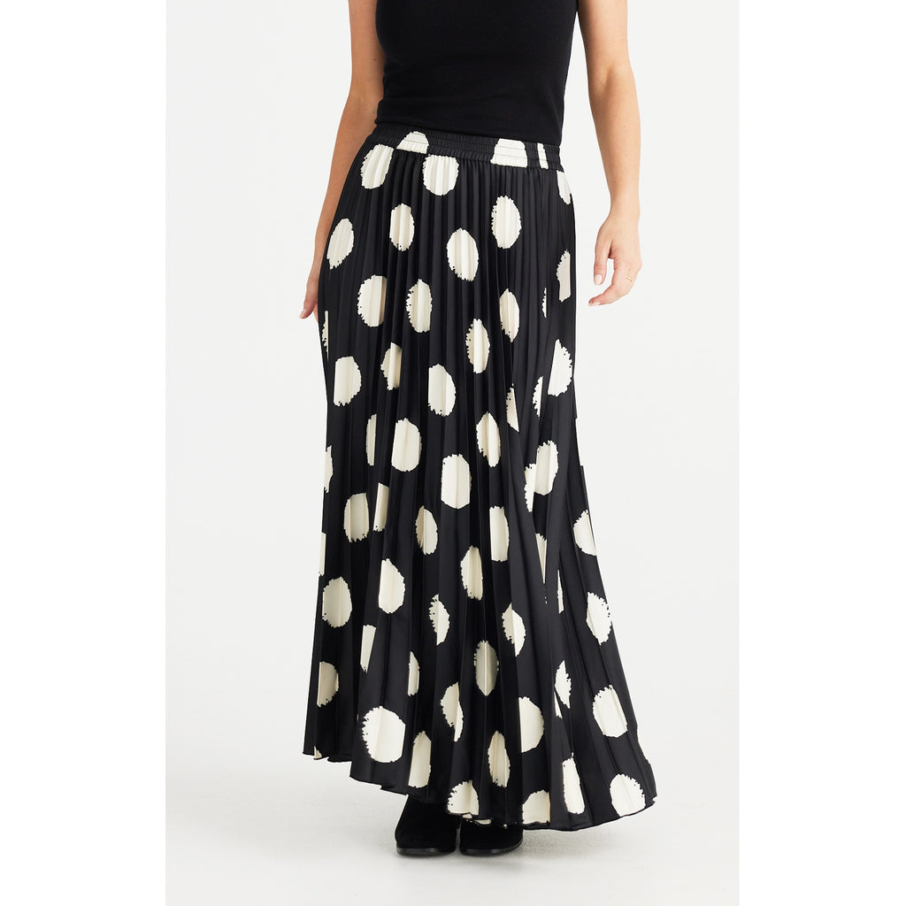 Skirt Alias Pleated - Black + Ivory Spot