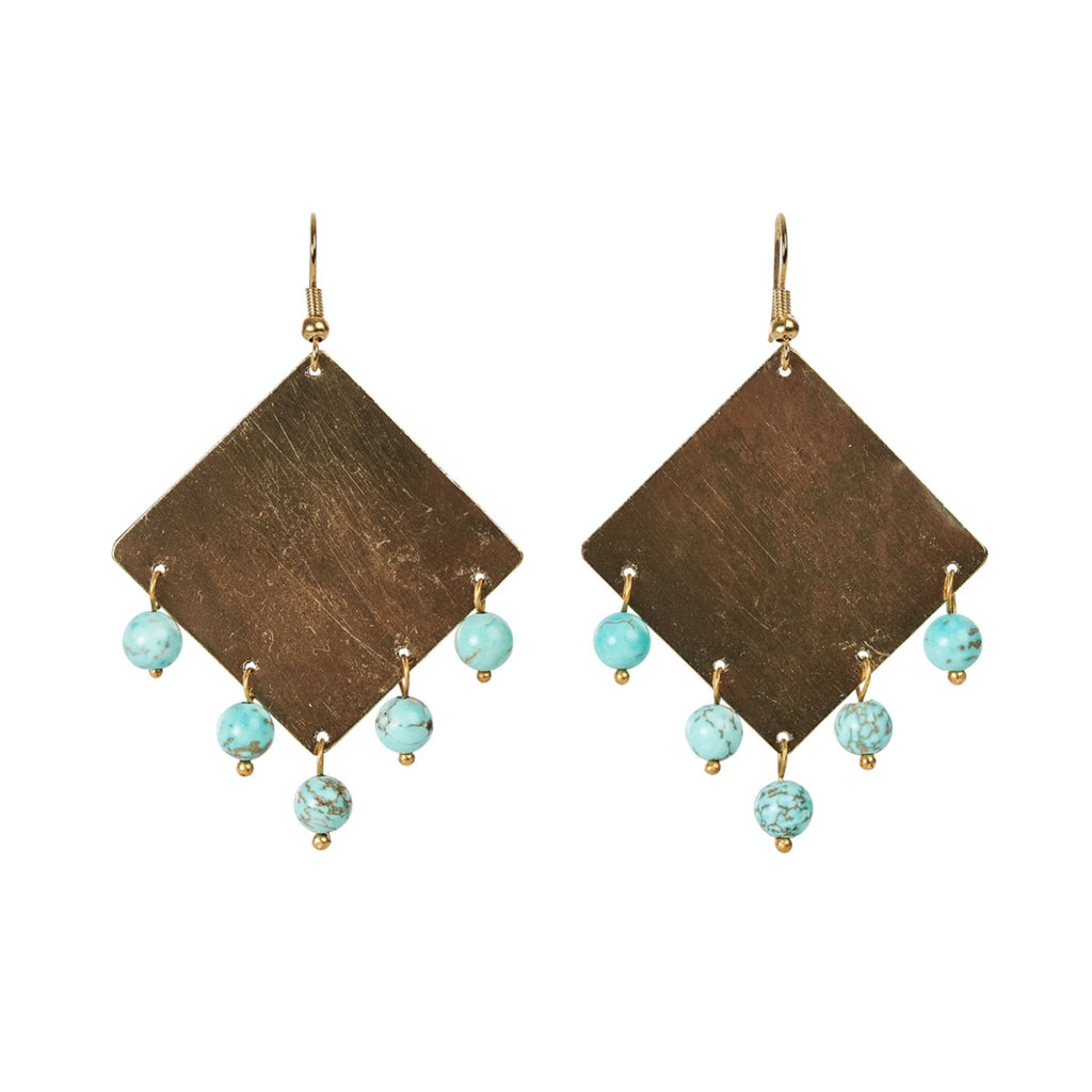 Earring Chalice Bead  - Turquoise