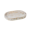 Tray Decorative Ribbed Wood