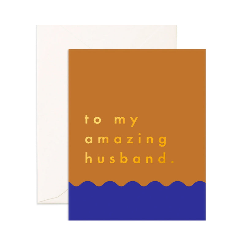 Card Amazing Husband Cobalt Ripple
