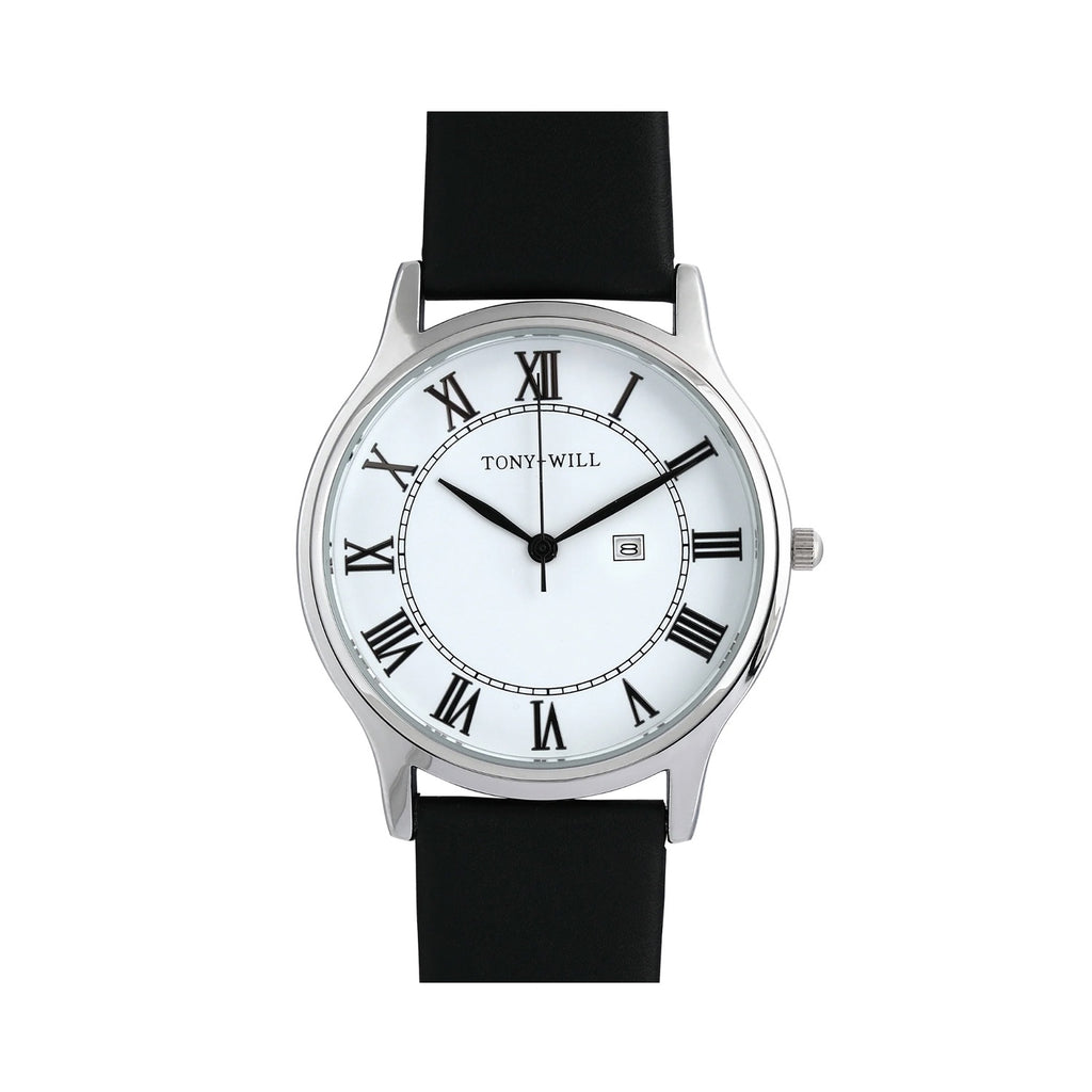 Watch Galaxy Leather - Silver White Black