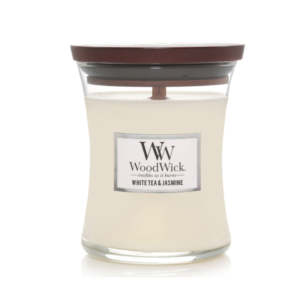 Candle Woodwick Medium - White Tea & Jasmine