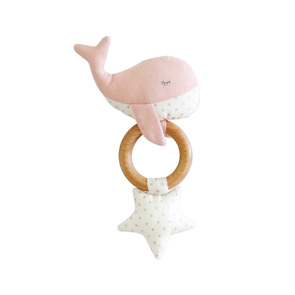 Whale Star Teether - pink Spot